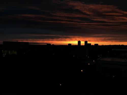 skyline in der Dämmerung